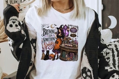 Brewing Up Something Spooky Witch Cafe PNG Sublimation Art Product Image 2