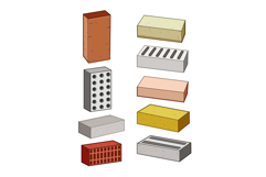 Bricks collection showing different types and materials Product Image 1