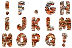 Brick Industrial Font Letters Alphabet ABC JPG PNG Texture Product Image 3