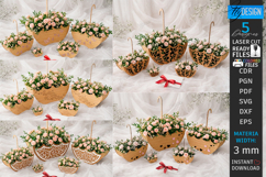 Umbrella Flower Box Laser Cut Bundle| Bridal Shower Gift Box Product Image 1