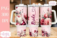 Bride 40oz tumbler wrap PNG for sublimation | Wedding party Product Image 1