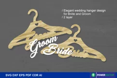 Bride and Groom Dress Hanger, Wooden hanger laser file Product Image 2
