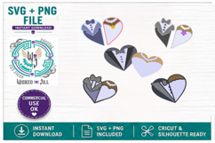 Bride &amp; Groom Hearts Bundle 5 Design SVG Cut Files Product Image 2