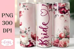Bride Tumbler Wrap PNG for Sublimation | Bridal party PNG Product Image 1