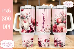 Bridesmaid 40oz tumbler wrap PNG for sublimation Product Image 1