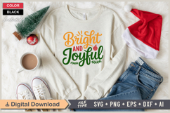 Bright And Joyful SVG | Christmas SVG | Holiday SVG | Xmas Product Image 1