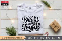 Bright And Joyful SVG | Christmas SVG | Holiday SVG | Xmas Product Image 2