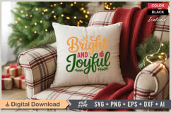 Bright And Joyful SVG | Christmas SVG | Holiday SVG | Xmas Product Image 4