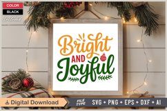 Bright And Joyful SVG | Christmas SVG | Holiday SVG | Xmas Product Image 6