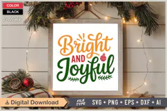 Bright And Joyful SVG | Christmas SVG | Holiday SVG | Xmas Product Image 6