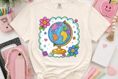 Bright Classroom Globe Clipart PNG Educational Artwork Product Image 2