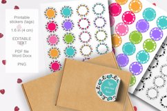 Bright Colors Hearts Small Round Labels 24 per Paper