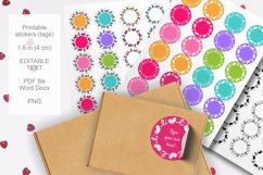 Bright Colors Hearts Small Round Labels 24 per Paper