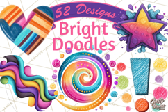 Colorful Bright Doodles PNG Clip Art Product Image 1