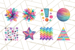 Colorful Bright Doodles PNG Clip Art Product Image 6