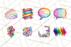 Colorful Bright Doodles PNG Clip Art Product Image 2