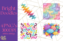 Colorful Bright Doodles PNG Clip Art Product Image 1