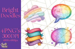 Colorful Bright Doodles PNG Clip Art Product Image 1
