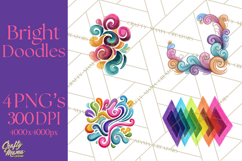 Colorful Bright Doodles PNG Clip Art Product Image 1
