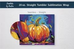 Bright Fall Pumpkin Skinny Tumbler Wrap for Sublimation