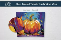 Bright Fall Pumpkin Skinny Tumbler Wrap for Sublimation
