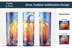 Bright Fall Pumpkin Skinny Tumbler Wrap for Sublimation