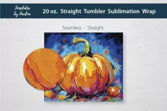 Bright Fall Pumpkin Skinny Tumbler Wrap for Sublimation