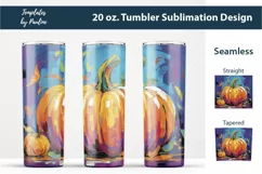 Bright Fall Pumpkin Skinny Tumbler Wrap for Sublimation