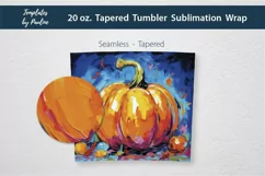 Bright Fall Pumpkin Skinny Tumbler Wrap for Sublimation