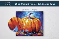 Bright Fall Pumpkin Skinny Tumbler Wrap for Sublimation