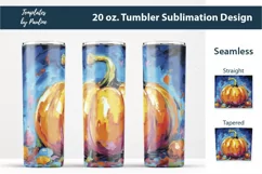 Bright Fall Pumpkin Skinny Tumbler Wrap for Sublimation