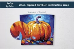Bright Fall Pumpkin Skinny Tumbler Wrap for Sublimation