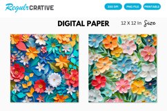 Bright Floral Digital Paper Product Image 1