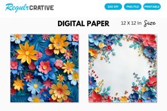 Bright Floral Digital Paper Product Image 1