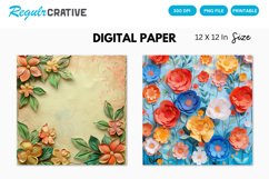 Bright Floral Digital Paper Product Image 1