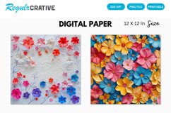 Bright Floral Digital Paper Product Image 1