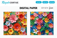 Bright Floral Digital Paper Product Image 1