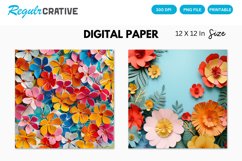 Bright Floral Digital Paper Product Image 1