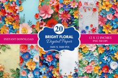 Bright Floral Digital Paper Bundle Product Image 1