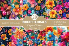 Bright Florals Seamless Digital Paper Bundle Product Image 1