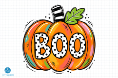 Bright Funky Halloween Boo, Spooky Sublimation PNG Design Product Image 1