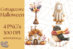 Cottagecore Halloween Clipart Cozy PNG, Autumn Fall Png Product Image 1