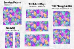 Leaves on Watercolor Tumbler Sublimation, Pen and Mug Wrap Product Image 2