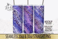 Bright Purple Beautiful colored tumblers with marble milky way texture and animal prints