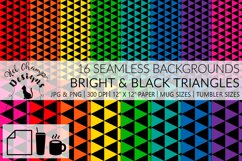 bright rainbow colors black triangles scrapbooking sublimation mug tumbler background seamless papers 1