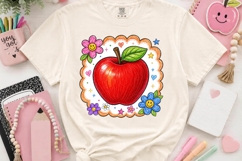 Bright Red Teacher Apple Clipart PNG School Classroom Art Product Image 2