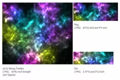 bright space universal sublimation design for tumbler and mug and pen