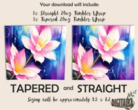 Vibrant Watercolor Flowers Tumbler Design, Bright Floral PNG Product Image 2