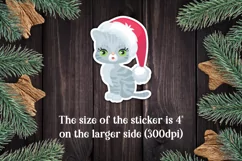 Cats Christmas print and cut stickers PNG Product Image 5