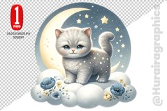 British Shorthair Cat Clipart - PNG File Product Image 1